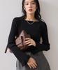 [BIS] Lace-knit pullover with cuffs, Black (01) F