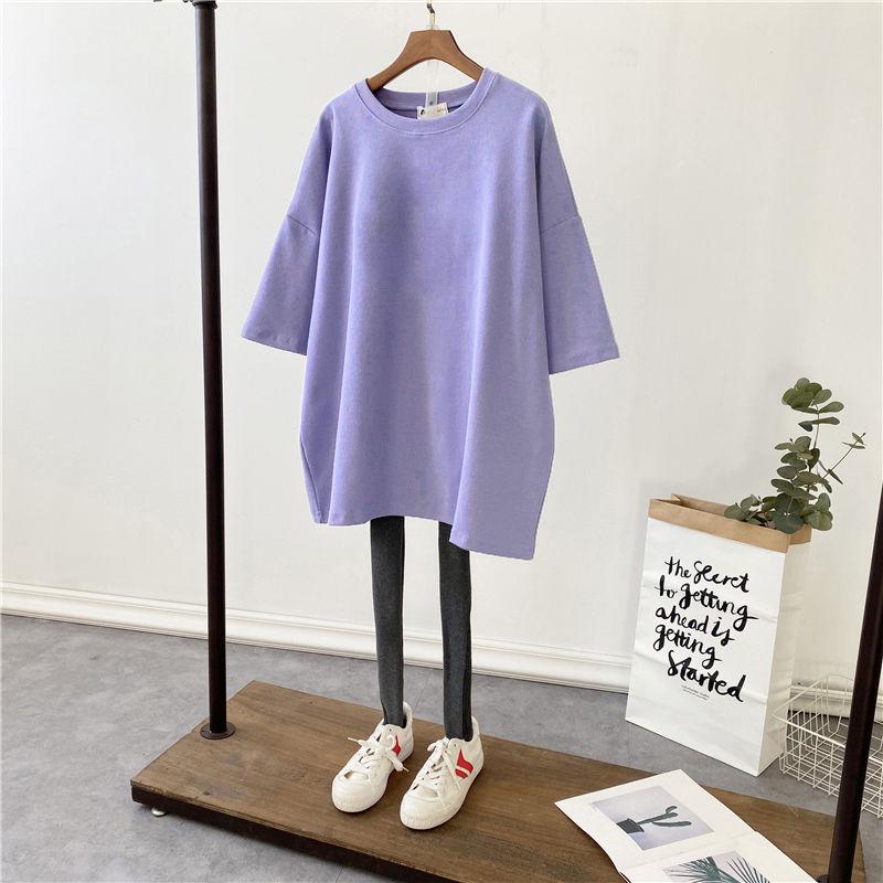 Korean Style Summer 2022 Loose Fit Nursing T-shirt for Pregnant Women - Short Sleeve, Mid-length, Plus Size, Trendy