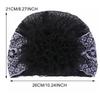Casual Lace Embroidered Turban Hat Floral Beaded Ready To Wear Muslim Chemo Cap Vintage Lace Pearl Lace Bonnet Female