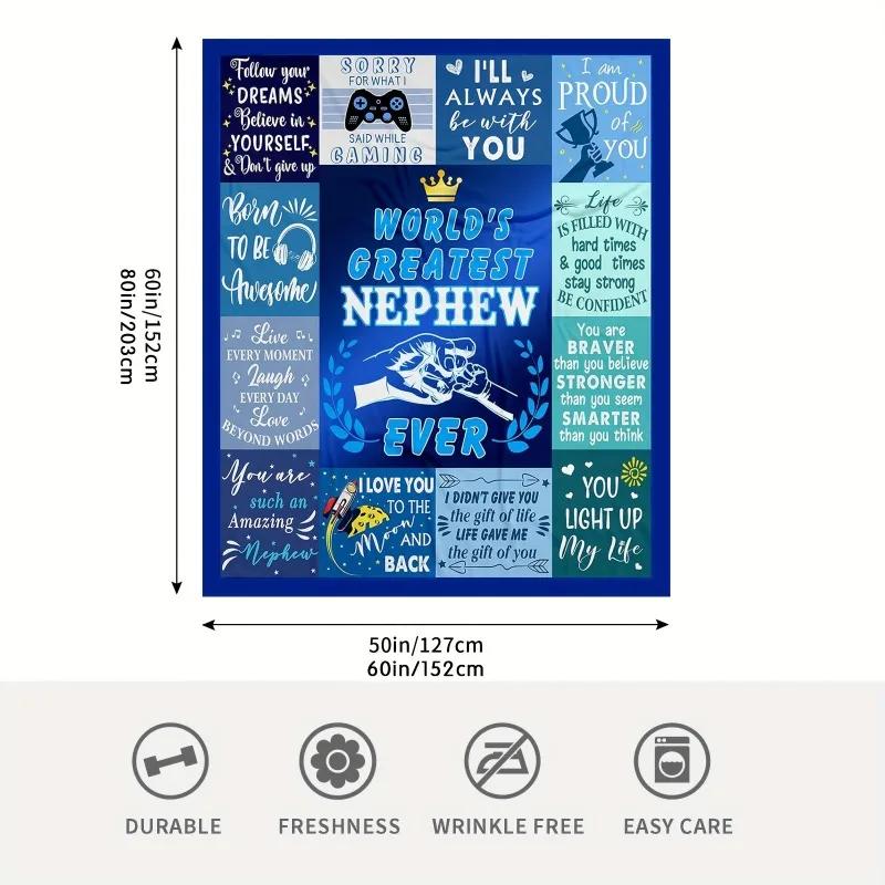 Meine Neffe Decke Von Tante Onkel Decke für Neffe, Neffe Geschenke Von Onkel Idee Geschenke Weiche Flanelldecke 80"x 60"