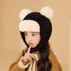 Winter parent-child hat women's fashion versatile plush ear protector pullover hat cute bear warm and cold
