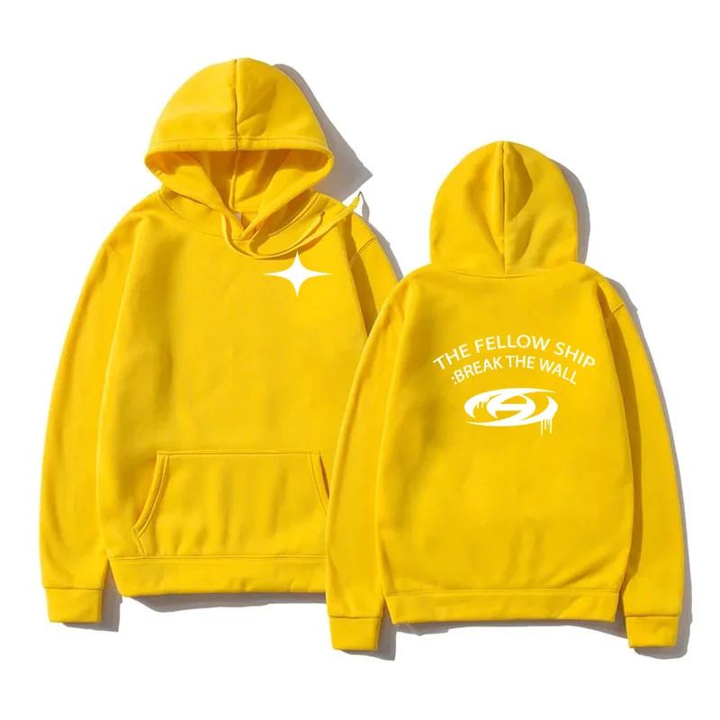 

Ateez Корейская группа Печатный свитшот с капюшоном Повседневная мода Осень Зима свитшот с капюшоном Ateez Kpop Толстовка Толстовки и свитшоты для женщин S жёлтый