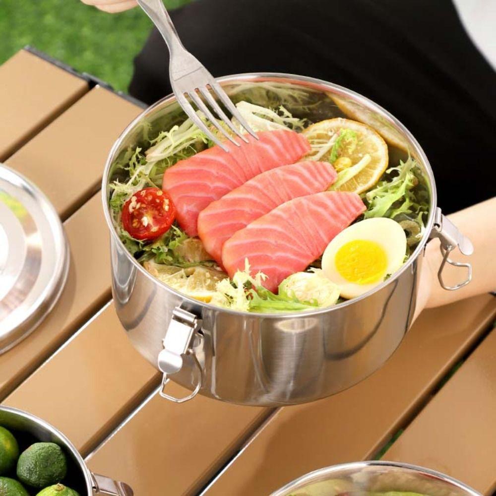 Round Korean Lunch Box with Buckle Lunch Container Kitchen Supplies Food Storage Box  Refrigerator