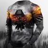 Vintage Men's Long Sleeve T-Shirt Print Tees Animal Eagle Pattern Sweatshirt T-Shirts For Men Clothing Casual Oversized Tops 5xl