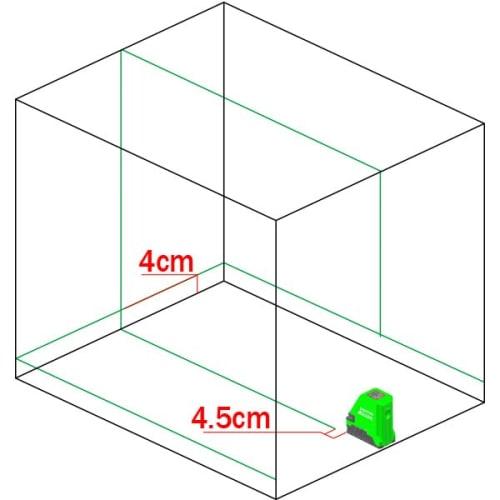 Danpon Green Laser Level, 2 Lines (1 Horizontal, 1 Vertical, and 1 Cross), Automatic Correction, Tilt Alarm, 18650 Rechargeable Battery, High Brightne