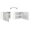 Hanging Cabinet with Door 2 pcs Concrete Grey and White 50 x 31 x 40 cm