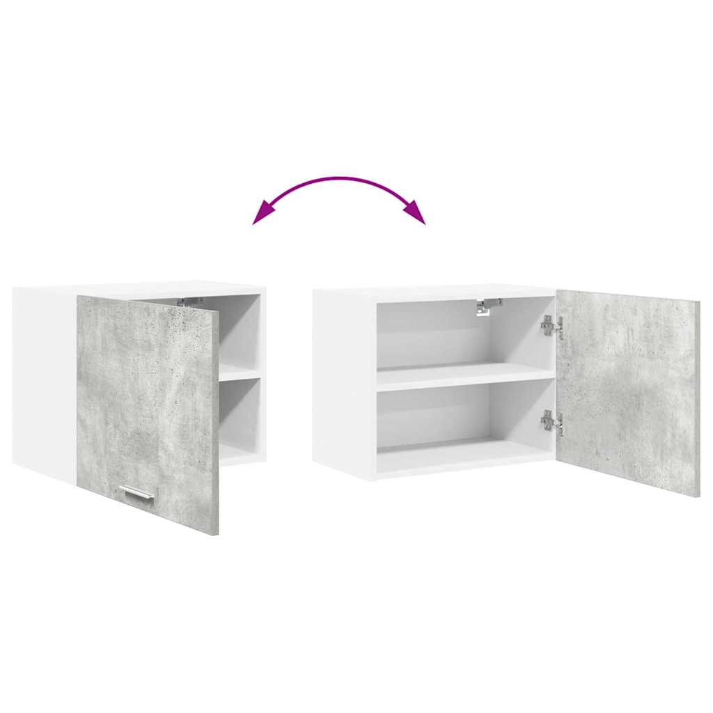 Hanging Cabinet with Door 2 pcs Concrete Grey and White 50 x 31 x 40 cm