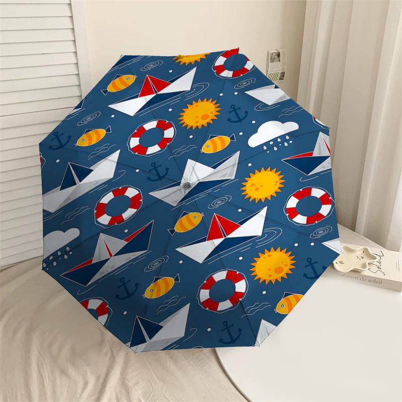 

1PC Boat Sun Umbrella-8-Rib Reinforced, Automatic Open, Lightweight & Durable, Cute Fashion Accessory for Outdoor-T396