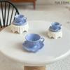 1Pcs French Retro Coffee Cup Plate Model Dollhouse Miniature Mini Play Kitchen Furniture Accessories Scene Decoration