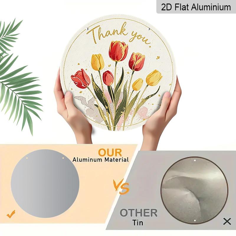 2D Flat Retro Aluminum Wall Stickers, Available In Various Sizes. Tulip Thank-you Decoration for Teacher's Day. A Gentle Floral Style, Perfect for