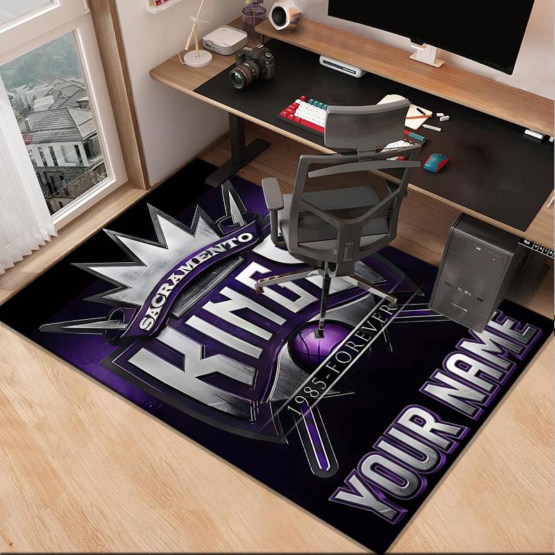 Custom NameSacramento Basketball Logo Carpet, Indoor Rug, Chair Rug, Living Rooms, Doormat Made From Polyester Home Decor Birthday Christmas Gifts