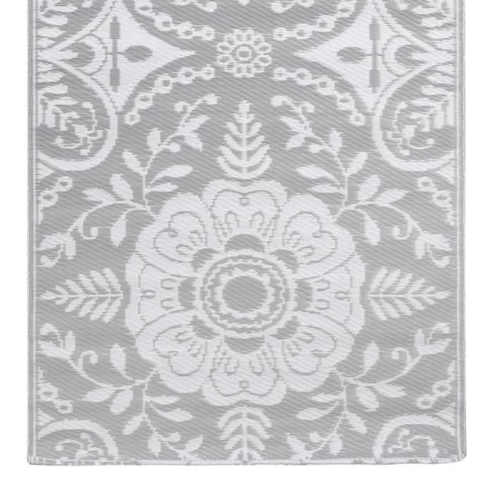 Tapis d'extérieur - VIDAXL - 190x290 cm - Gris clair - Polypropylène - Motif jacquard double couche
