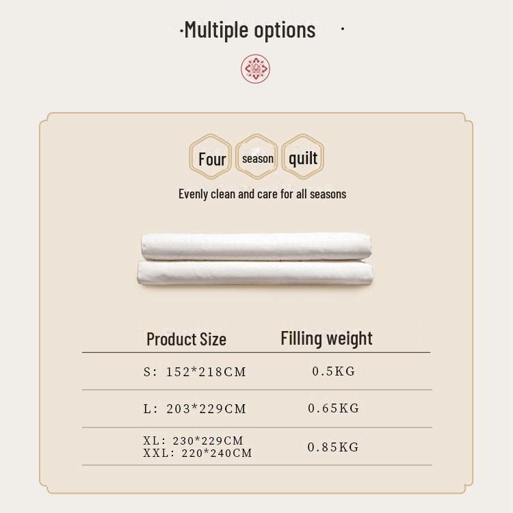 

Шелковое хлопковое атласное одеяло Duo Xi Ai - белое, всесезонное одеяло на молнии для отелей и гостевых домов XXL (220*240cm)