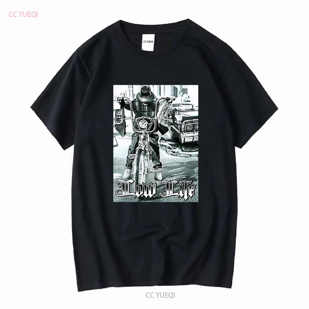 Lowrider Bicycle T Shirt Low Life Chicano Bike Urban Streetwear Unisexs New Long Or Short Sleeves Vintage Washed Stretched