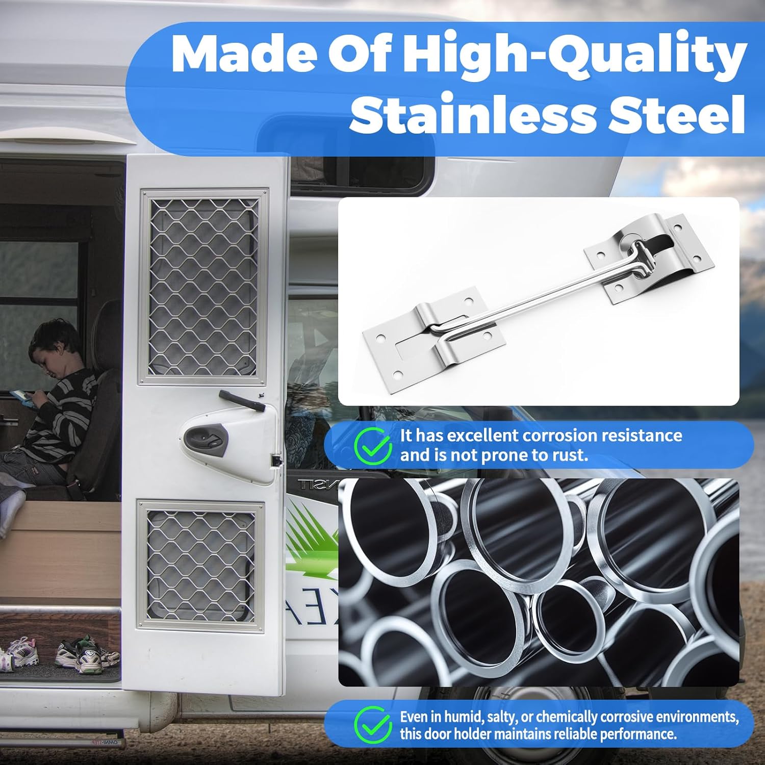 

Rv Door Holder 304 Stainless Steel Thicker 6 T-Style Door Holder Catch for Trailer Door Holder,Camper, Travel Trailer, Cargo, Truck & Van Door