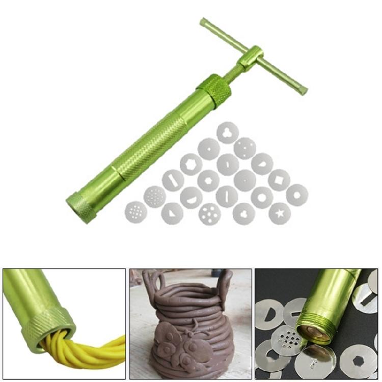 Clay Extruder with 20 Tips Sugar Pastes Extruder Clay Cutter Fondant Press Cake Decorating Tool Set Rotary Mold Tool Set
