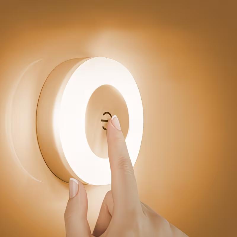 Modern LED Touch Control Night Light Rechargeable Night Light Adjustable Brightness Warm & Cool White Portable LED Lamp for Bedroom Hallway Wardrobe