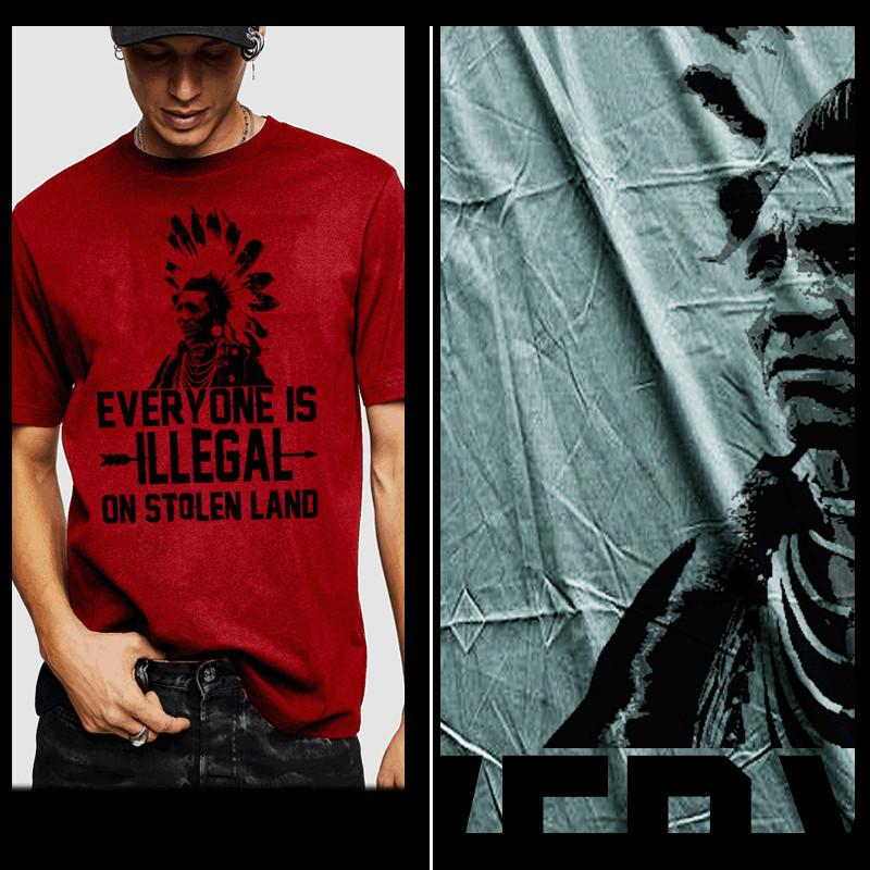 

Футболка коренных американцев Вождь американских индейцев Коренной воин Футболка о украденной земле 4XL