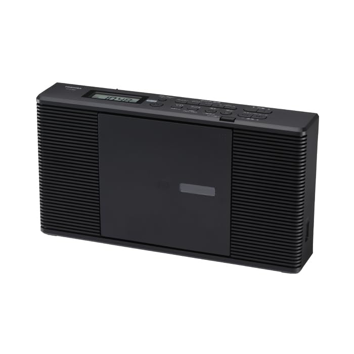 TOSHIBA TY-C260 (K) Slim & Compact CD Radio with Wide FM, Alkaline Battery Compatible, 6.2cm Depth, and Language Learning Features