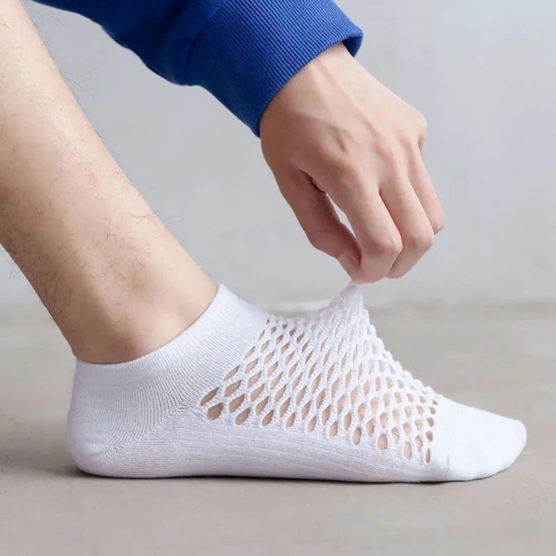 1/5 Pairs Women's Fashion Breathable Casual Ankle Cave Funny Mesh Sock Cotton Short Socks for Women