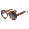 Stil Rund Neueste Dicke Kante Leopard Groß Damen Rahmen Helle Farbe Wechselnd Blau Lichtblockierend Licht Damen Antireflexion UV 400 Schutz