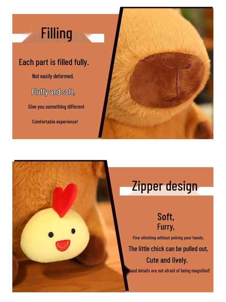 Large Capybara Plush Doll Pillow - Cute Gift for Girls' Sleep