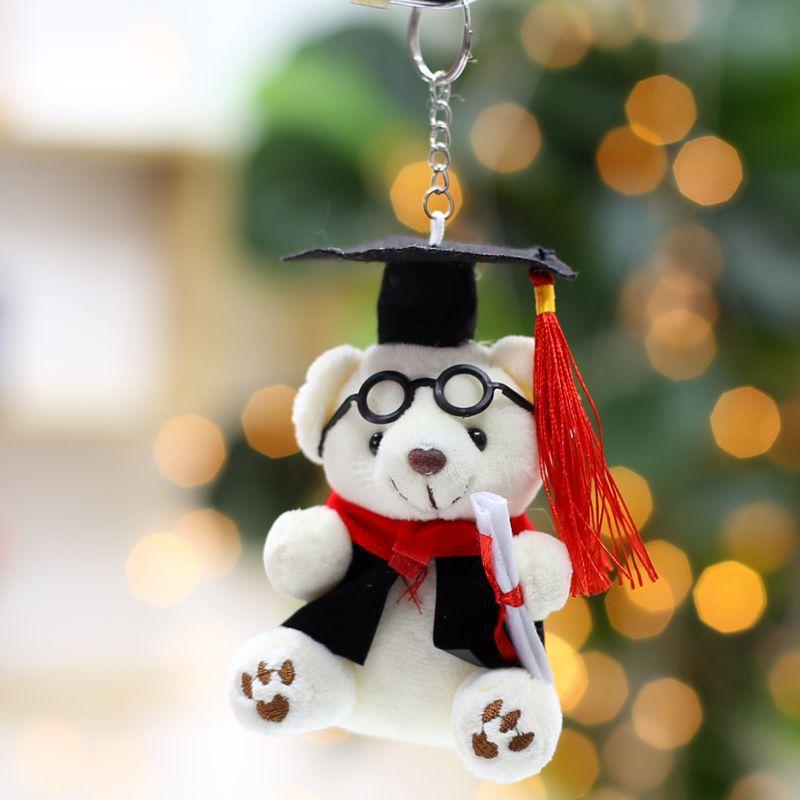 

Cute Doctor Bear Plush Toy Doll Teddy Bear Pendant Cartoon Drawing Doll Graduation Bear Gift 14 cm