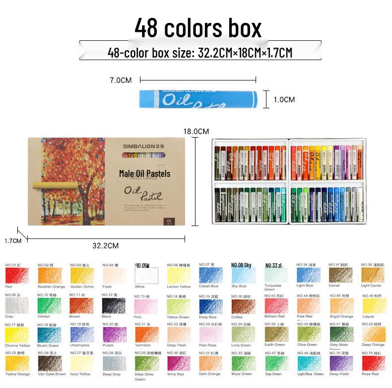 Taiwan Lion Oil-Based Pastels: 24/36/48/60 Heavy Colors for Art Painting.