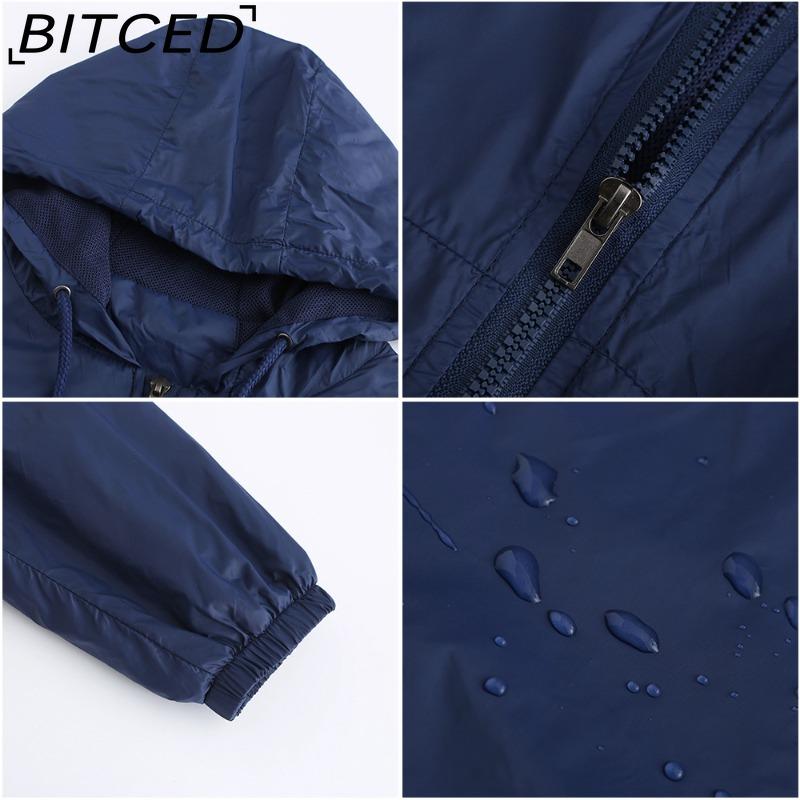 BITCED Hooded Outdoor Raincoat - Short Trench-Style Cardigan Jacket