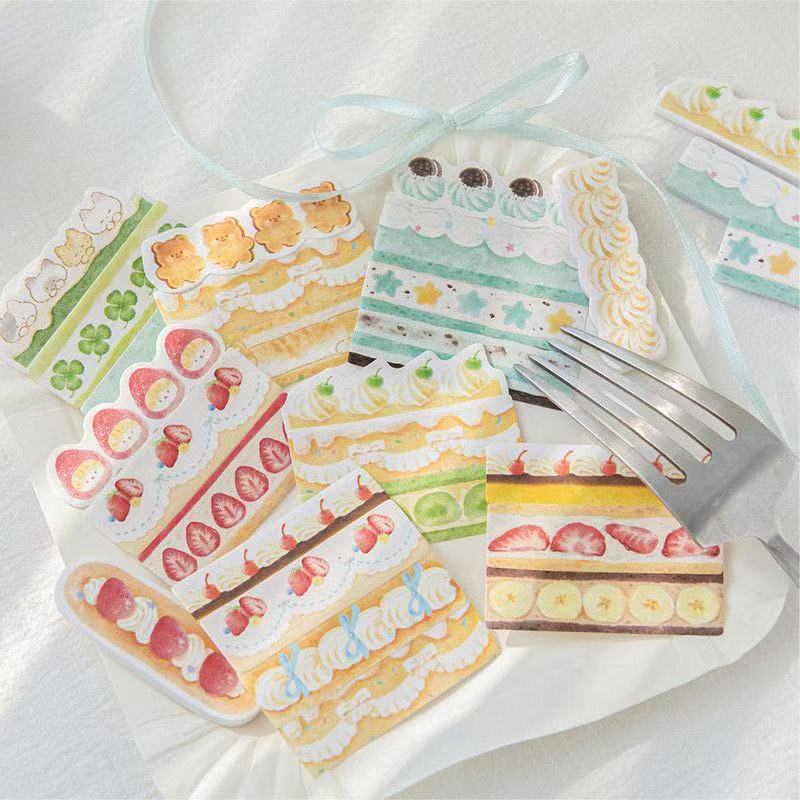 Kawai Gift Special Shaped Index Sticky Notes Dingding Cake Shop Series Student Classification Key Mark Message Stickers Lovely