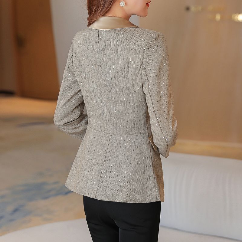 Women Blazer Jacket Autumn Spring Fashion Slim Fit Casual Office Suit Coat