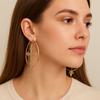Metal Cross Earrings Bling Crystal Fashion Earring Korean Hoop Earrings  for Women