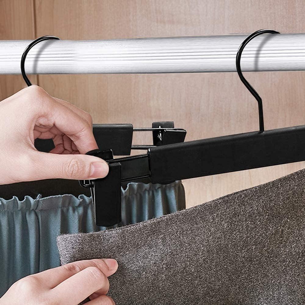 Věšáky na kalhoty s klipy, Věšáky na sukně, Otočné háčky o 360°, Prostorově úsporné věšáky na kalhoty, sukně, oblečení, džíny