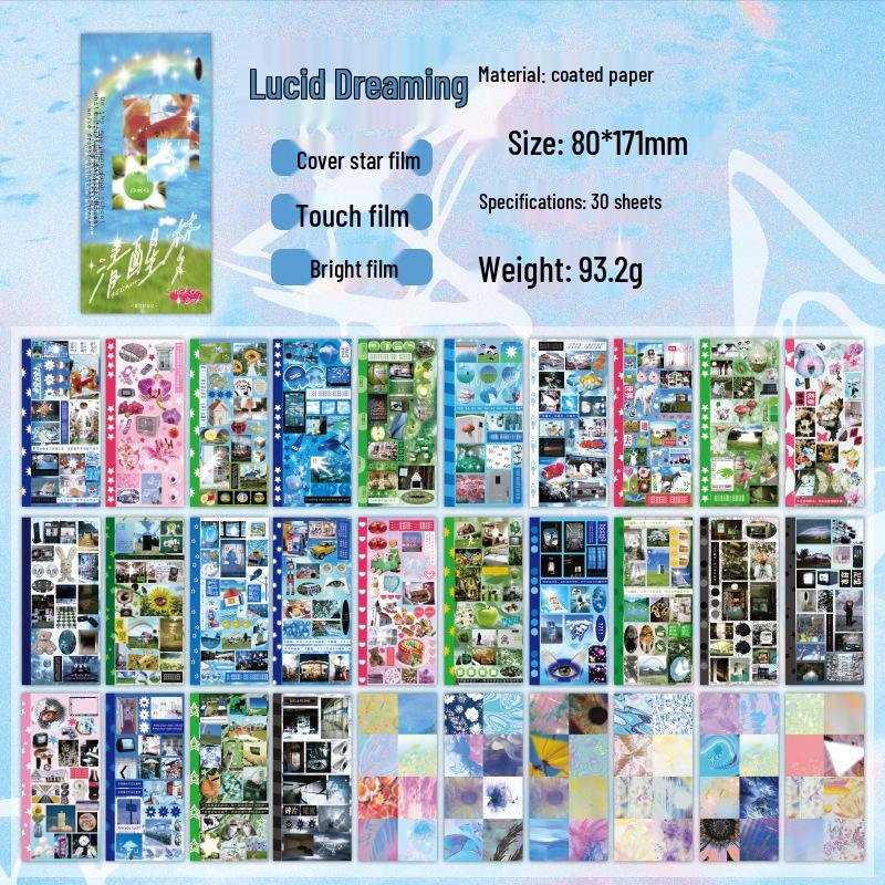 Mu Ran Die-Cut Sticker Book: Lucid Dream Decorative DIY Collage Material by Gu Mei