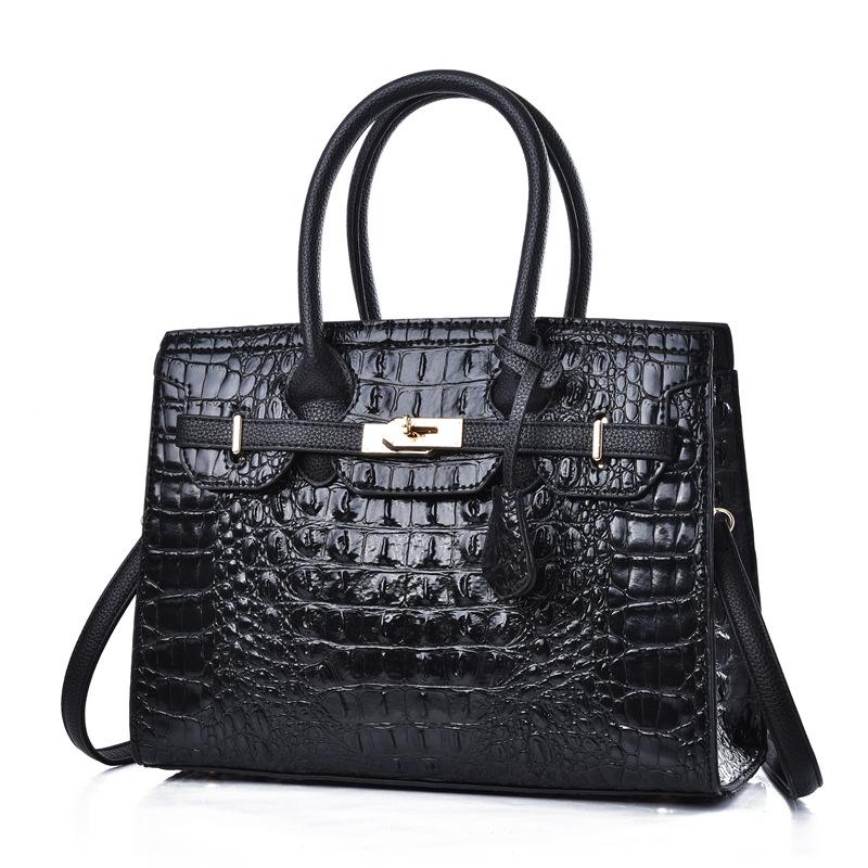 Retro Handtasche Damen neue großvolumige Krokodilmuster Tragetasche Platin Tasche Muttertasche Schulter Umhängetasche