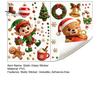 Winter Holiday Window Decorations 2PCS Christmas Static Sticker, Cute Cartoon Elves And Bears Easy Installation Glass Adhesives Print, PVC Stickers