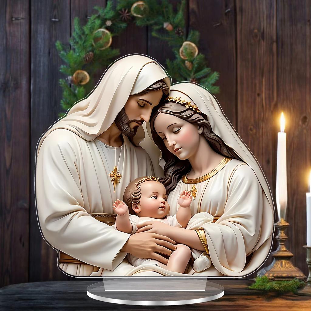Nativity Scene Desktop Decor Christmas Ornament Home Cafe Display Perfect Holiday Gift