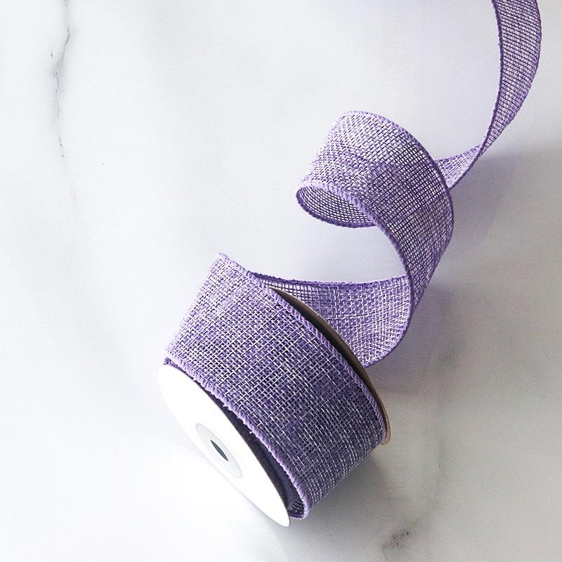 Burlap Ribbon Iron Wired Edge Gift Wrapping Ribbons Iron Wired Edge Ribbons 5 Yards Roll Imitation Linen Ribbon For Bows Event