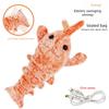 USB Rechargeable Electric Lobster Cat Toy Simulation Jumping Shrimp Interactive Teaser for Cats and Dogs Pet Products Puppy