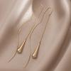 Fashionable Gold Alloy Geometric Chain Earrings 2023 Long Dangle Style Tassel