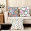 Simple And Elegant Flowers Cushion Cover Plush Fabric Soft Double-Sided Printed Sofa Warm Winter Home Child Gift Pillow Case