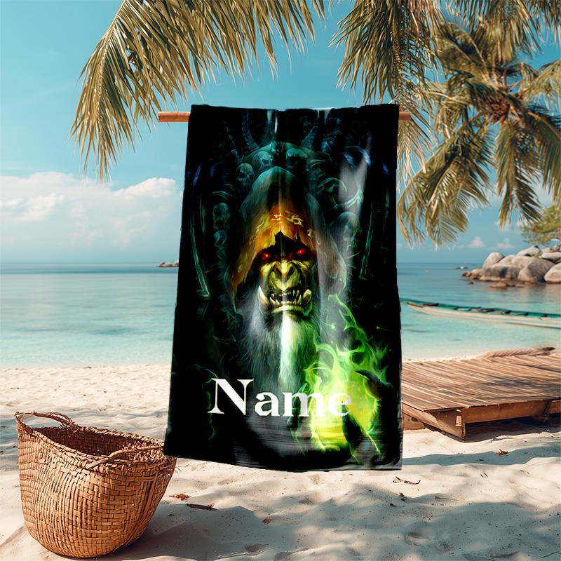 Personalized customized proof beach towel with World of Warcraft pattern - soft, absorbent,quick-drying,perfect swimming,camping&bathing