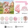 51Pcs Cute Pink Sheep Aluminum Film Balloon Pink Digital Balloon Set Girl Birthday Party Decoration Baby Shower Globos Gifts