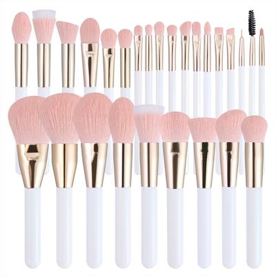 Foundation-Pinsel, loser Puderpinsel, Lidschattenpinsel, 25-teilig, Platin-Pink, Make-up-Pinsel-Set, High-End-Fashion-Foundation-Pinsel, Augenbrauen-Wimpernpinsel