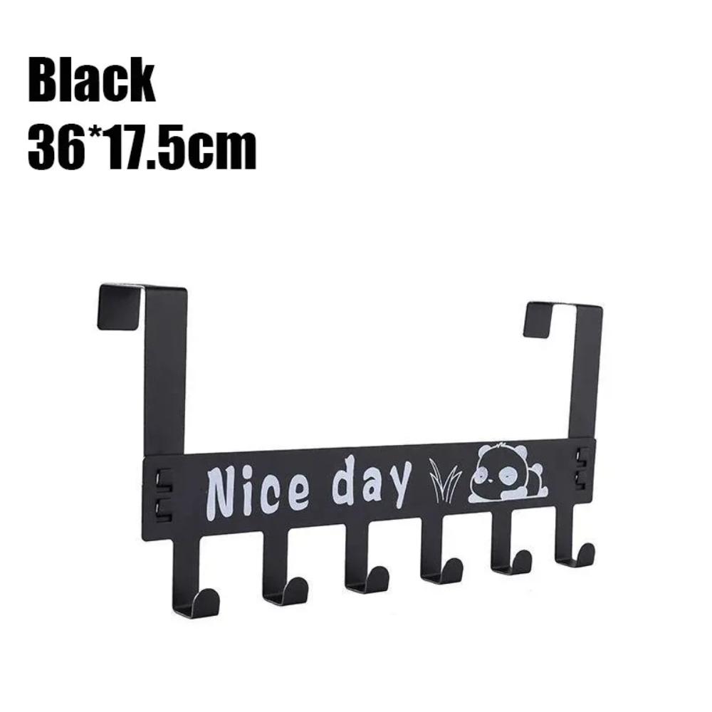 6-cavity Door Back Hanging Clothes Rack Wall-mounted Bear Cat Hooks Modern Simple Style Non-patented Wall Sticker