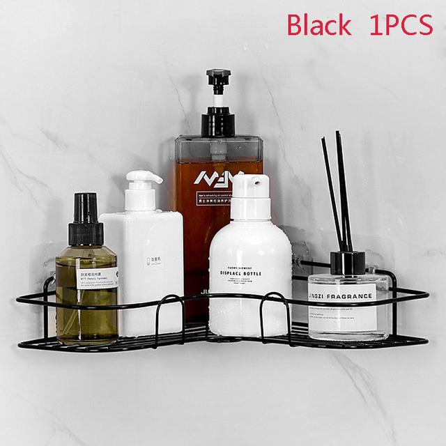 Black and White Shower Gel Storage Rack Bathroom Corner Rack Kitchen Seasoning Rack Tripod Kitchen Accessories
