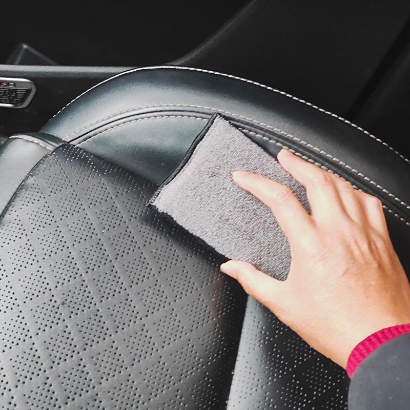 2/5Pcs Auto Interior Fleece Scrubbing Towel For Plastic Leather Wax Sponge Car Cleaning Tools Car Cleaning Microfiber Sponge