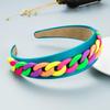 Women's Rural Wide Edge Color Chain Decoration Makaron Color Headband