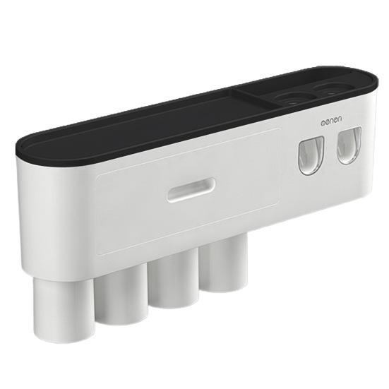 Toothbrush Holder Space Saving Cup Upside Down Punch-free Toothbrush Holder Stand with Mouthwash Cup for Home