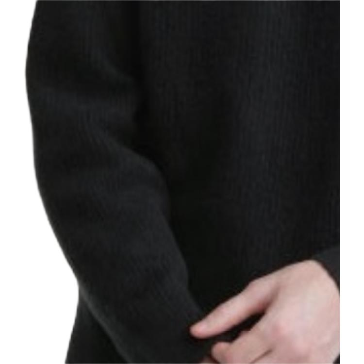 UNIQLO Solid Color High Neck Loose Fit Long Sleeve Knit Sweater Men sweater Black 460946-09